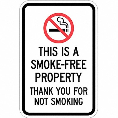 LYLE T11079HI12x18 Reflective No Smoking Sign 18x12in Alum