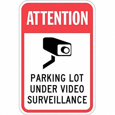 LYLE T11088HI12x18 Parking Lot Surveillance Sign 18 x 12