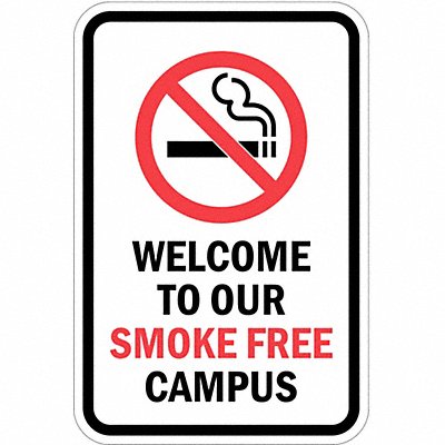 LYLE T11094HI12x18 Reflective No Smoking Sign 18x12in Alum