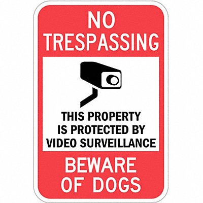 LYLE T11095HI12x18 Rflctv No Trespassing Sign 18x12in Alum