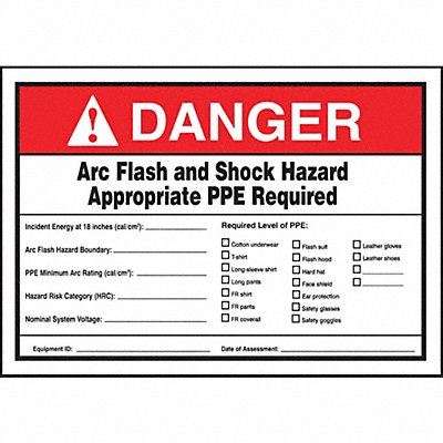 ACCUFORM LELC333 Arc Flash Label 7 in x 10 in Vinyl