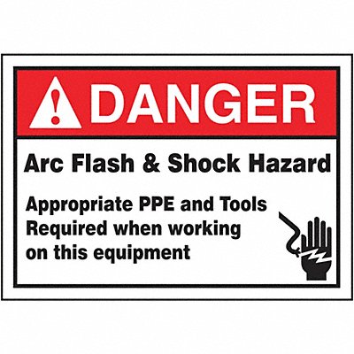 ACCUFORM LELC130 Arc Flash Label 3 1/2 inx5 in Vinyl