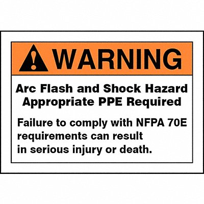 ACCUFORM LELC312 Arc Flash Label 7 inx10 in Vinyl