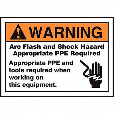 ACCUFORM LELC309 Arc Flash Label 3 1/2 inx5 in Vinyl