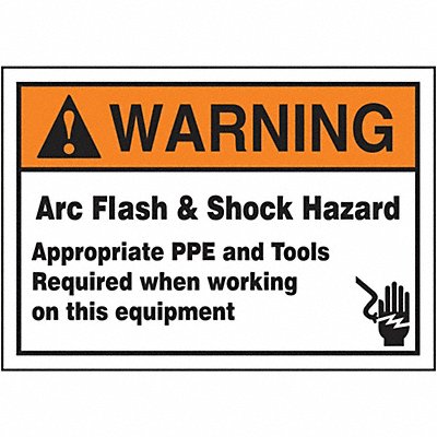 ACCUFORM LELC370XVE Arc Flash Label 3 1/2 inx5 in Vinyl