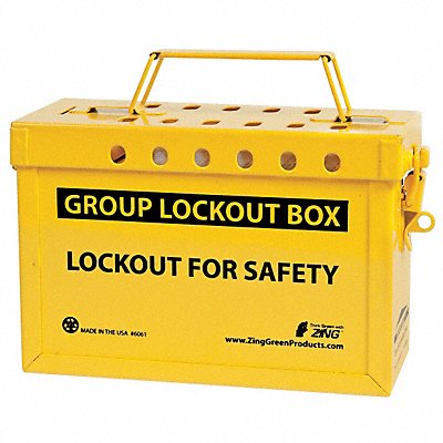 ZING 6061 Group Lockout Box 13 Locks Max Yellow