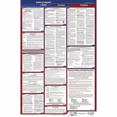 JJ KELLER 300AZ3 LaborLaw Poster Fed/STA AZ ENG 26inH 3yr