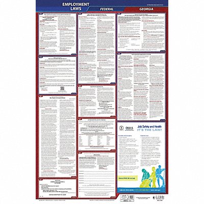 JJ KELLER 300GA3 LaborLaw Poster Fed/STA GA ENG 26inH 3yr