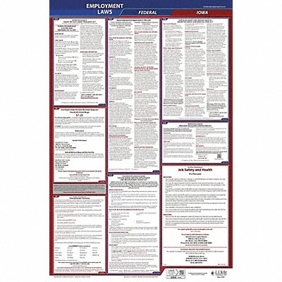 JJ KELLER 300IA3 LaborLaw Poster Fed/STA IA ENG 26inH 3yr