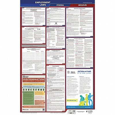 JJ KELLER 300MO LaborLaw Poster Fed/STA MO ENG 40Wx26inH