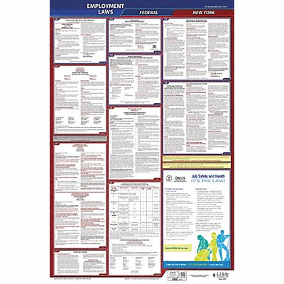 JJ KELLER 300NY LaborLaw Poster Fed/STA NY ENG 40Wx26inH
