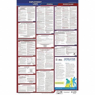 JJ KELLER 300RI LaborLaw Poster Fed/STA RI ENG 40Wx26inH