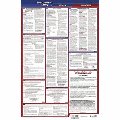 JJ KELLER 300TN LaborLaw Poster Fed/STA TN ENG 40Wx26inH