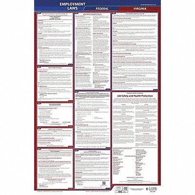 JJ KELLER 300VA3 LaborLaw Poster Fed/STA VA ENG 26inH 3yr