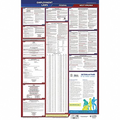 JJ KELLER 300WV1 LaborLaw Poster Fed/STA WV ENG 26inH 1yr