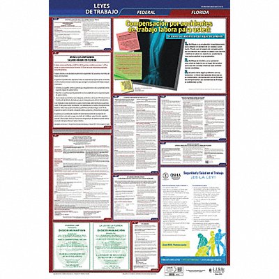 JJ KELLER 400FL Labor Law Poster Fed/STA FL SP 40Wx26inH