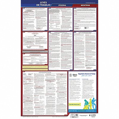 JJ KELLER 400MT1 Labor Law Poster Fed/STA MT SP 26inH 1yr