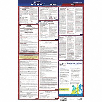 JJ KELLER 400OH3 Labor Law Poster Fed/STA OH SP 26inH 3yr