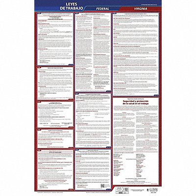 JJ KELLER 400VA1 Labor Law Poster Fed/STA VA SP 26inH 1yr
