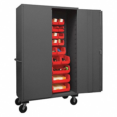 DURHAM MFG 3502MBLP421795 K4877 Bin Cabinet 80 x48 x24 Grey 42RedBns