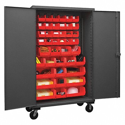DURHAM MFG HDCM48421795 K4881 Bin Cabinet 80 x48 x24 Grey 42RedBns