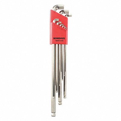 BONDHUS 16799 9 Pc Stubby Ball End Hex Key S