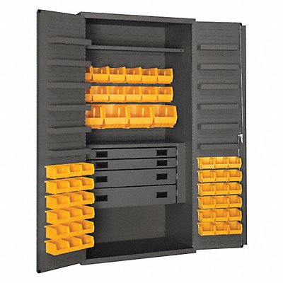 DURHAM MFG 3501524RDR95 K4932 Bin Cabinet Grey 72 x36 x24 52YllwBns