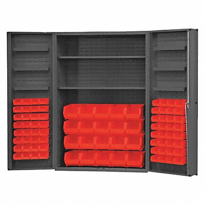 DURHAM MFG DC48842S6DS1795 K4912 Bin Cabinet 72 x48 x24 Grey 84RedBns