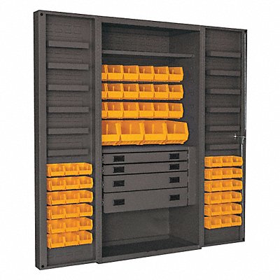 DURHAM MFG DCBDLP584RDR95 K4935 Bin Cabinet Grey 72 x36 x24 58YllwBns