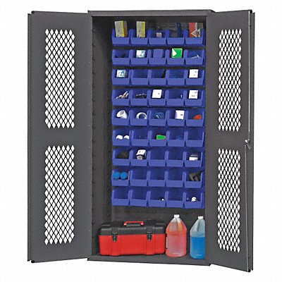 DURHAM MFG EMDC361845B5295 K4943 Bin Cabinet 72 x36 x18 Grey 45BlueBns
