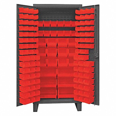 DURHAM MFG HDC361261795 K4903 Bin Cabinet 78 x36 x24 Grey 126RedBns
