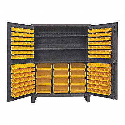 DURHAM MFG HDC601563S95 K4929 Bin Cabinet 78 x60 x24 Grey 156YellowBns