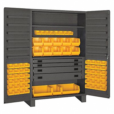 DURHAM MFG JCBDLP694RDR95 K4939 Bin Cabinet Grey 78 x48 x24 69YllwBns
