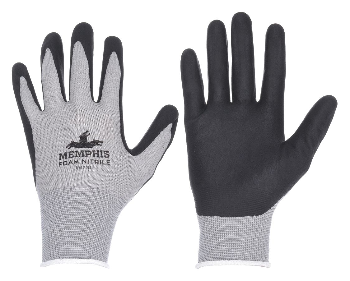 MCR SAFETY 9673M Coated Gloves 3/4 Dip 9-1/2 M