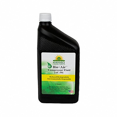 RENEWABLE LUBRICANTS 84201 Compressor Oil 1 qt Bottle 30 SAE Grade