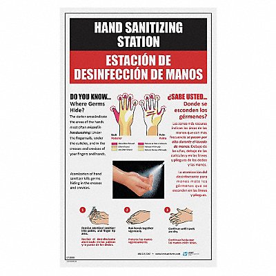 BEST SANITIZERS INC. LT10008 Bilingual Hand Sanitizing Poster