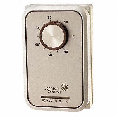 JOHNSON CONTROLS T22AAA1C Line Volt NP Analog Tstat 1H Black SPST
