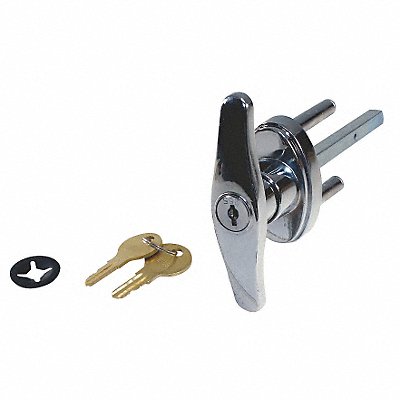 AMERICAN GARAGE DOOR SUPPLY LKTH51612 Keyed T Handle Chrome 5/16 x 4-1/4 In