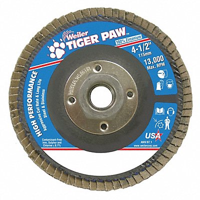 WEILER 51125V Flap Disc 60 Grit 5/8-11 in.