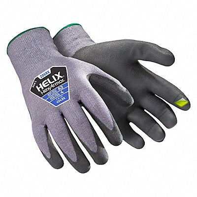 HEXARMOR 2068XBPL9 Safety Glove Poly Palm Texturd Grey L PR