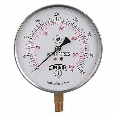 WINTERS PCT327LF Gauge Pressure 4-1/2in. 0 to 400 psi