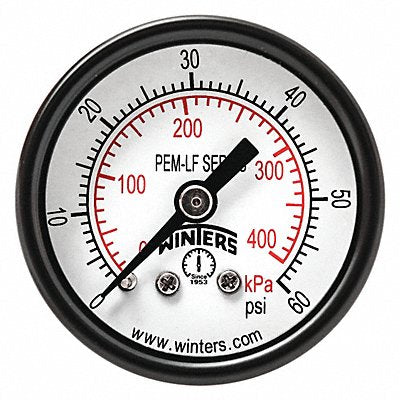 WINTERS PEM1401LF Gauge Pressure 1-1/2in. 0 to 60 psi
