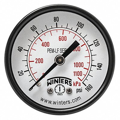 WINTERS PEM1409LF J1387 Gauge Pressure 2in. 0 to 160 psi