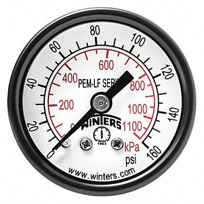 WINTERS PEM1421LF Gauge Pressure 1-1/2in. 0 to 160 psi