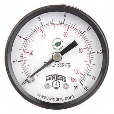 WINTERS PEM1425LF Gauge Pressure 2in. 0 to 15 psi
