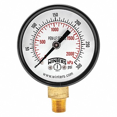 WINTERS PEM198LF J1378 Gauge Pressure 2in. 0 to 300 psi
