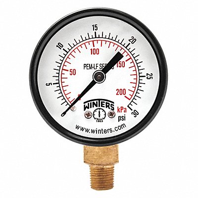 WINTERS PEM206LF J1378 Gauge Pressure 2in. 0 to 30 psi
