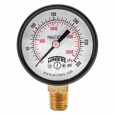 WINTERS PEM205LF J1379 Gauge Pressure 0 to 300 psi 2 in