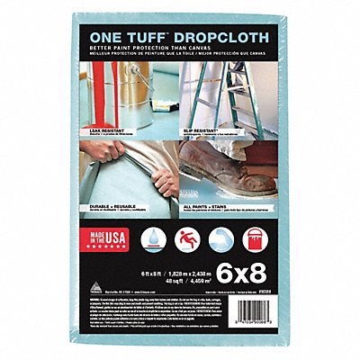 TRIMACO 90088 Leakproof Slip Resistant Drop Cloth 6ftLx8ftW
