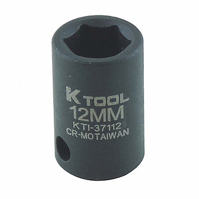 KTI KTI37112 Impact Socket Metric 12mm 1-3/16in.L Hex